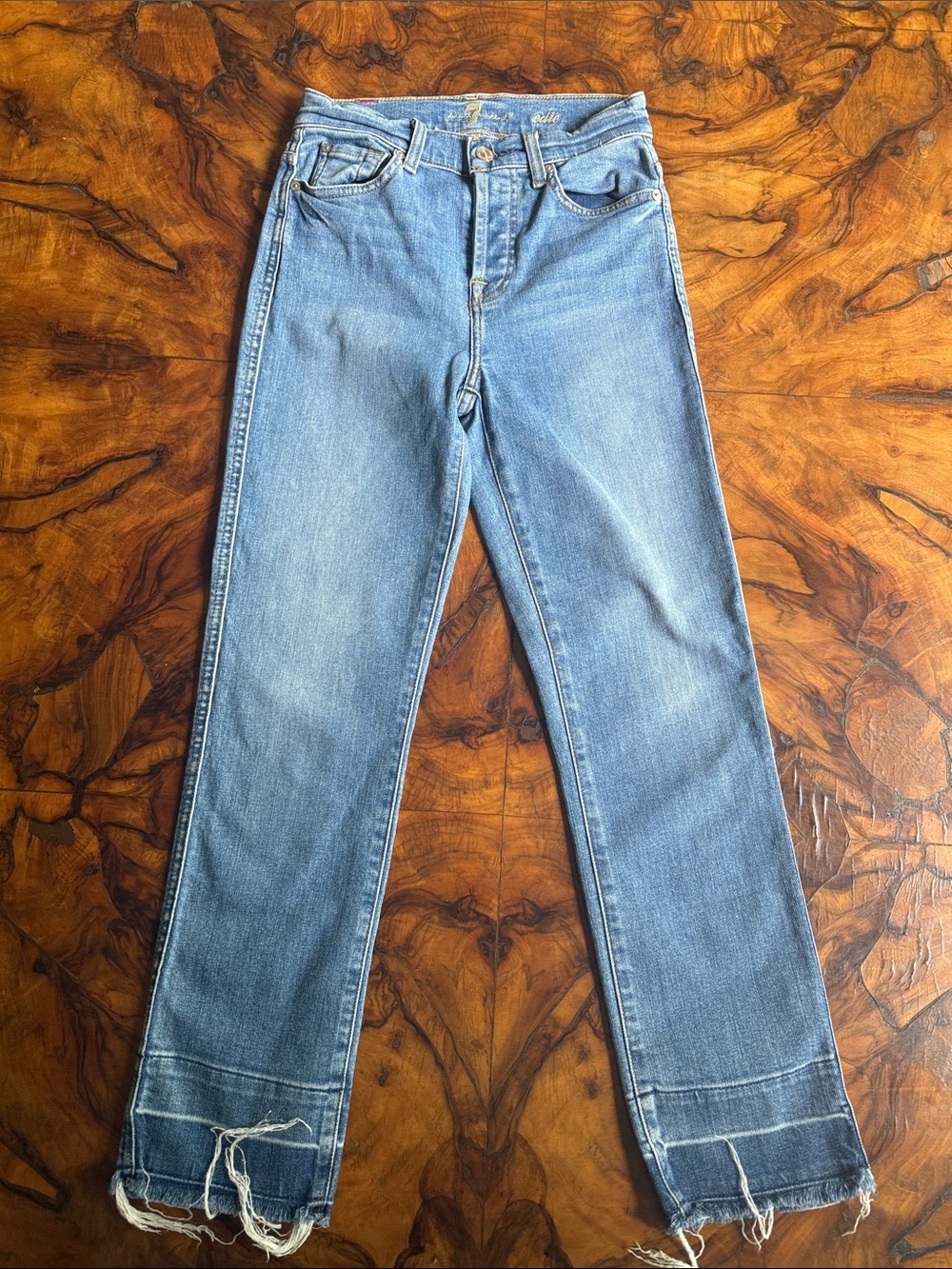 7 For All Mankind Light Blue Straight-Leg Jeans